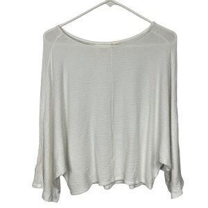 Maeve Anthropology White Textured Boatneck Tee XS